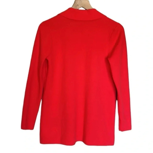 Loft Cotton Long Sleeve Open Front Cardigan Sweater Pockets Red XS NWT - Picture 3 of 7